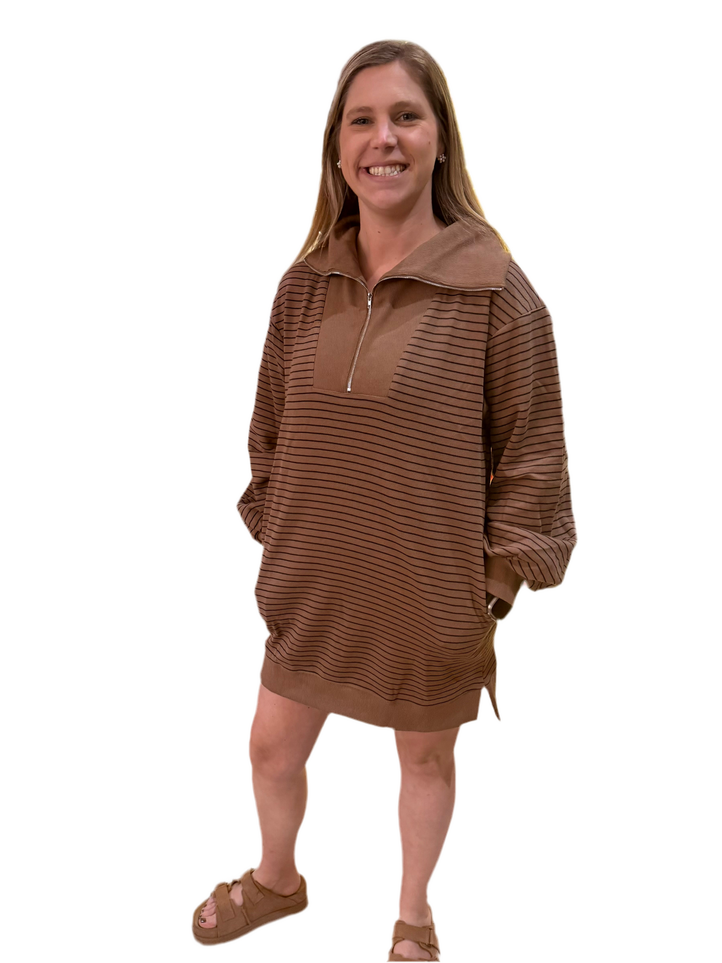 Brown Striped Dress