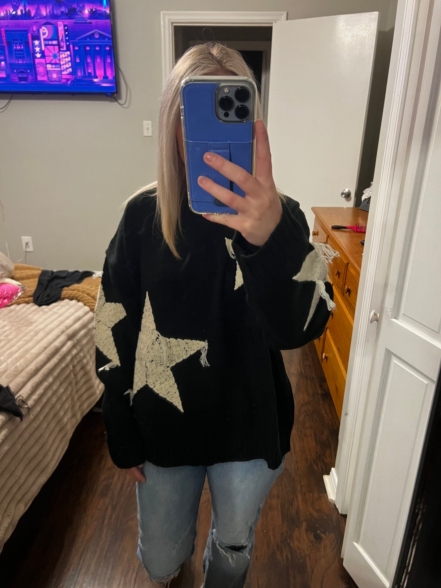 Black Sweater with Stars