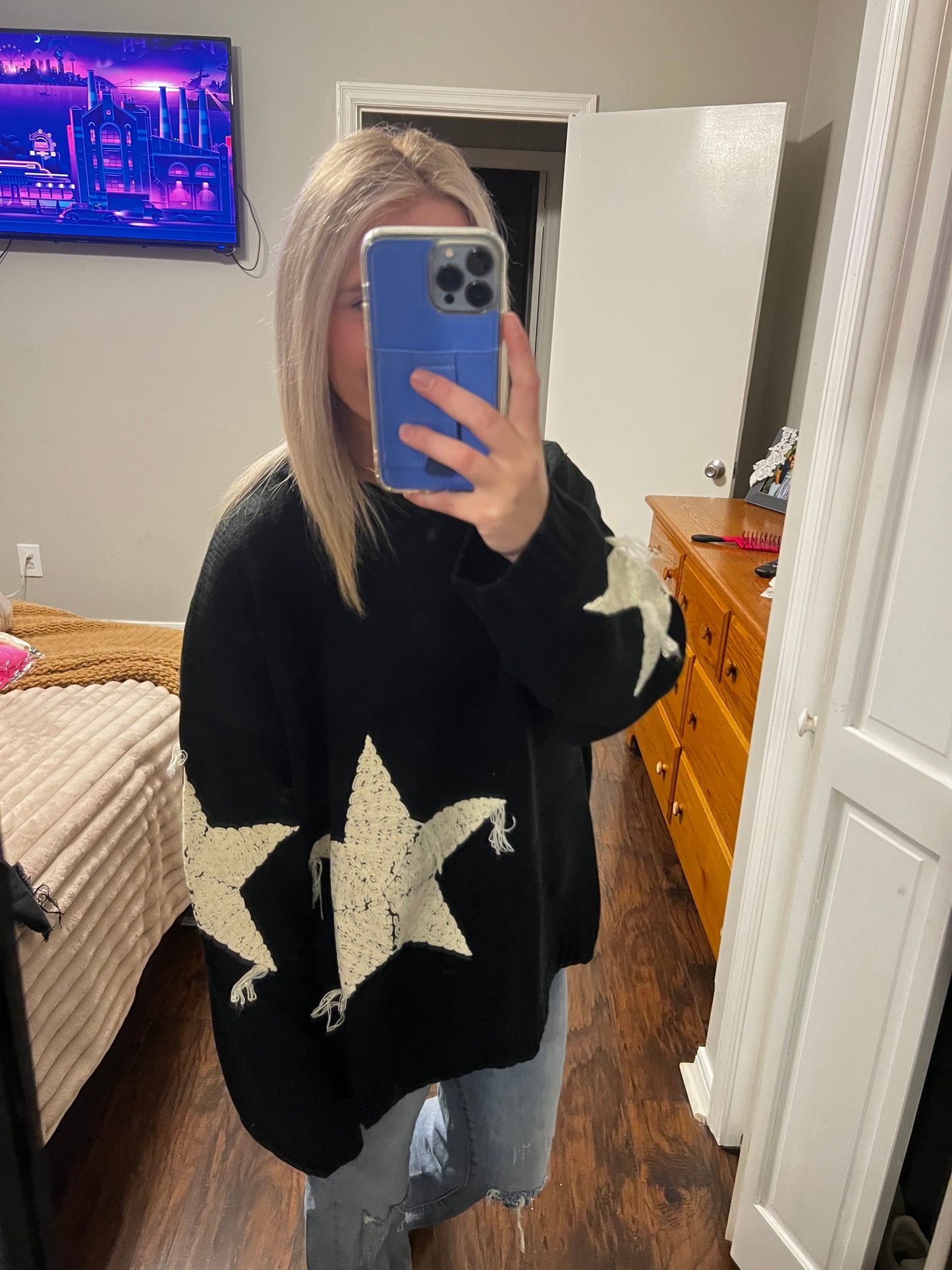 Black Sweater with Stars