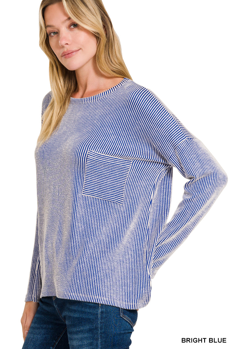 Zenana Ribbed Long Sleeve Shirt