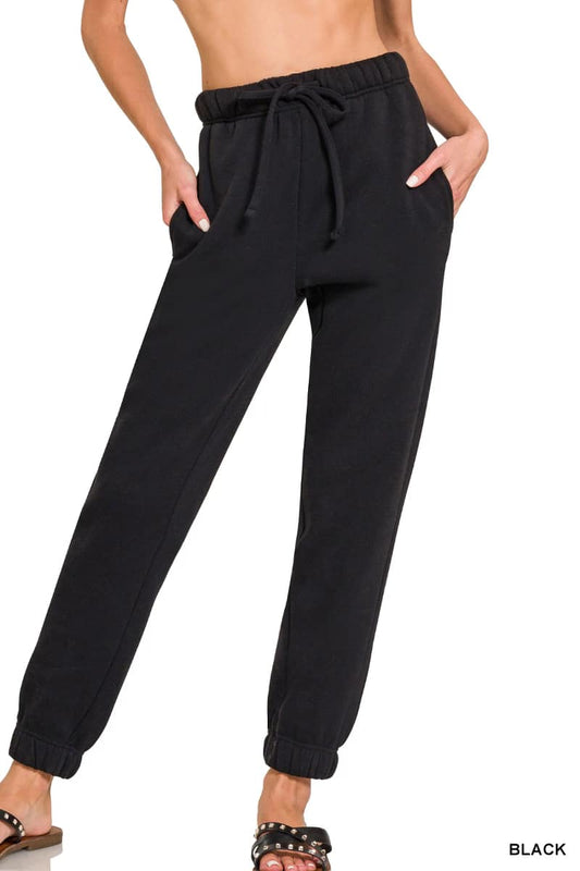 Zenana Black Joggers