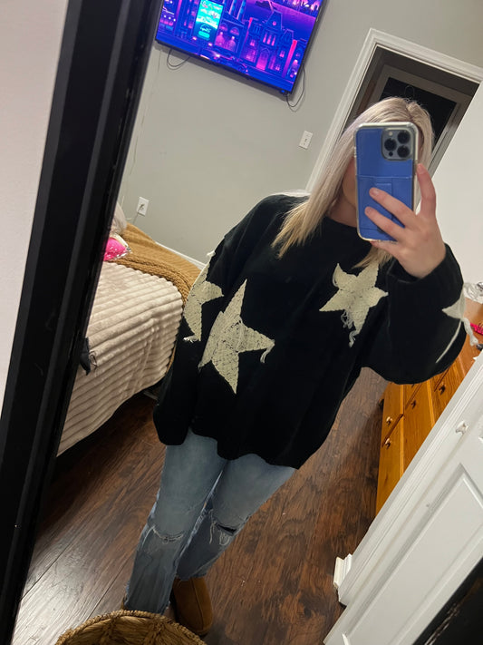 Black Sweater with Stars