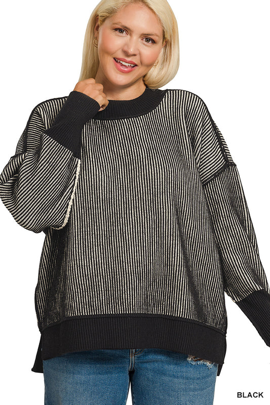 Black Two Toned Sweater